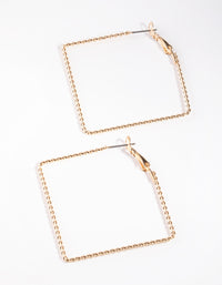 Gold Square Hoop Earrings - link has visual effect only