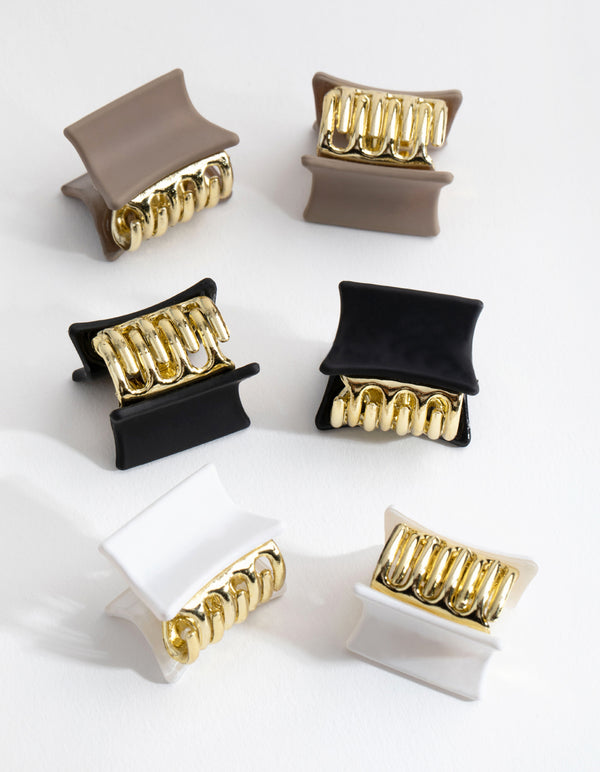 Gold Mini Matte 6-Pack Clips