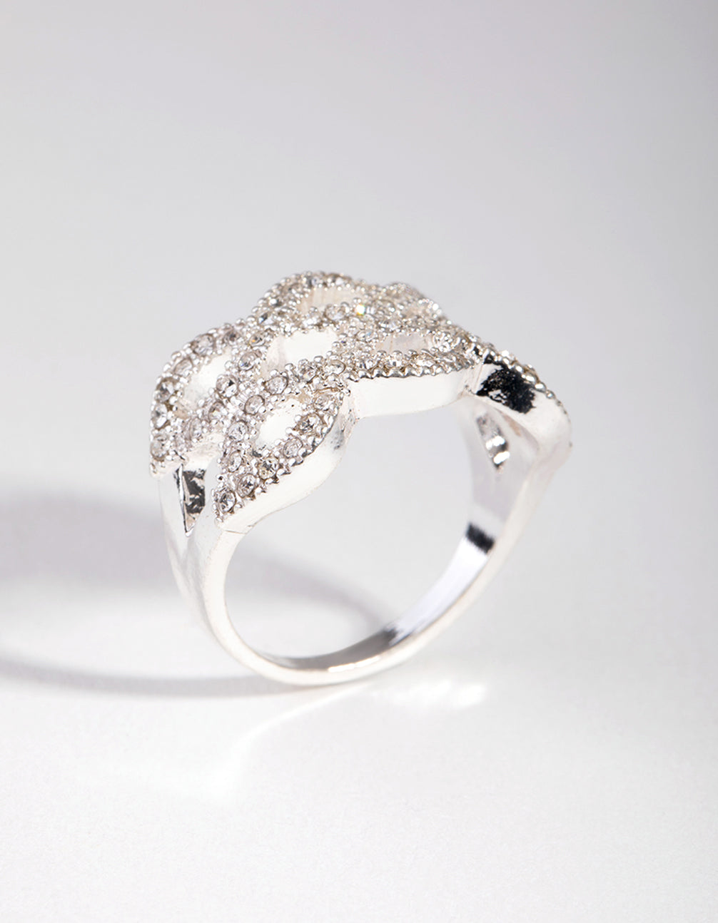 Silver Diamante Twisty Ring