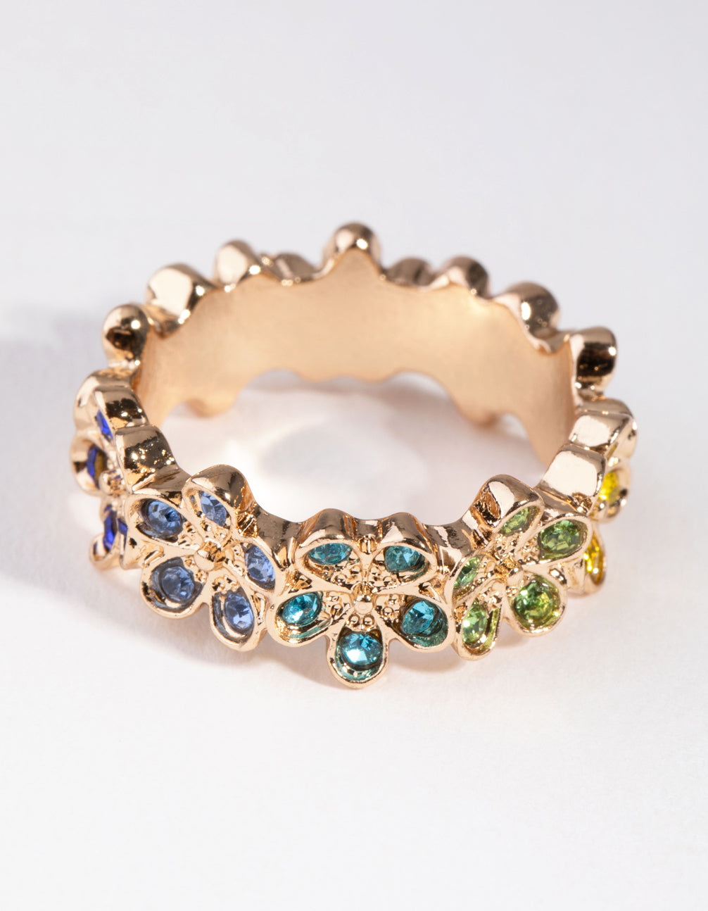 Gold Surrounded Flower Ring