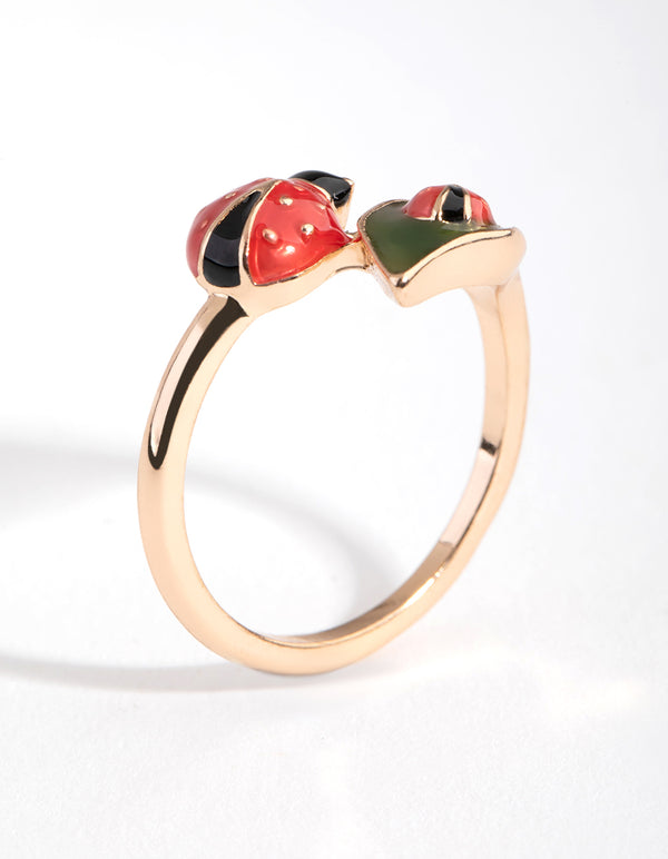 Gold Ladybug Ring