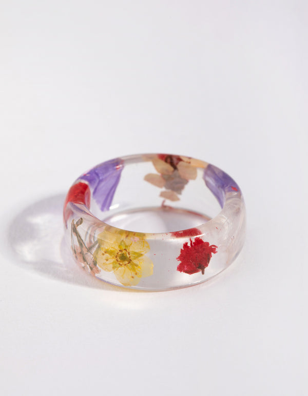 Vintage Clear Floral Ring