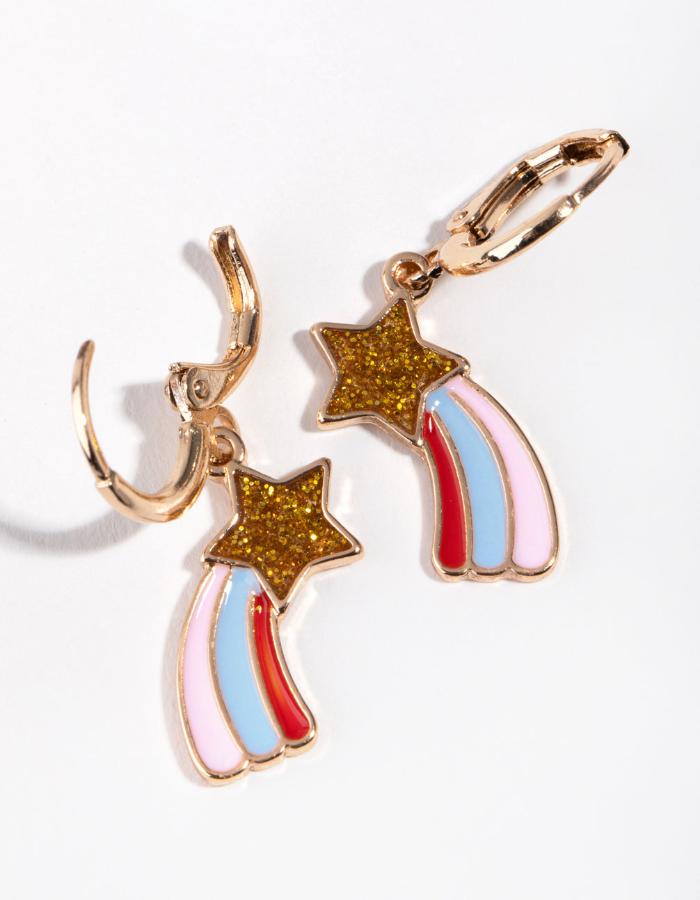 Gold Shooting Star Hoop Earrings