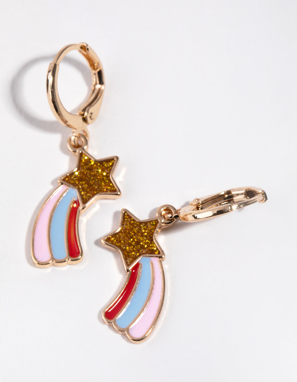 Gold Shooting Star Hoop Earrings