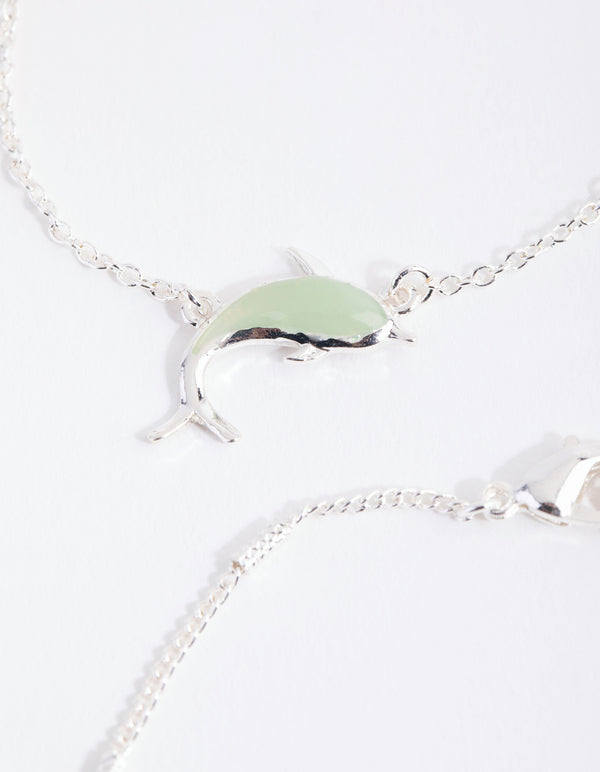 Silver Butterfly Bracelet & Anklet 4-Pack Set