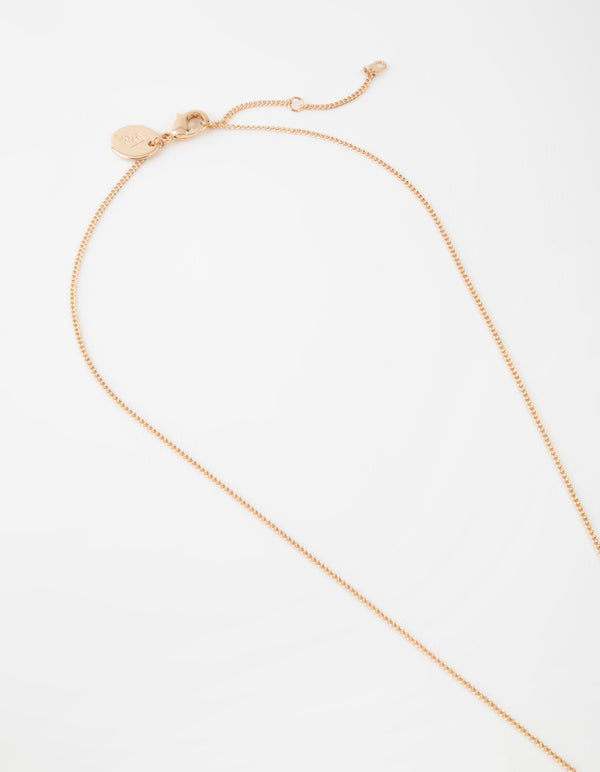 Gold Decorated Cubic Zirconia Cross Pendant Necklace