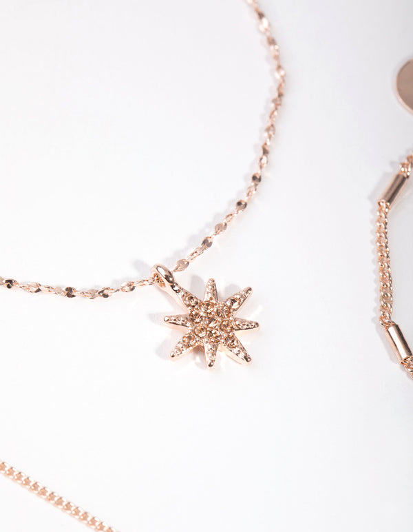 Rose Gold Star & Moon Bracelet & Anklet Pack