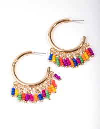 Gold Mini Beads-on-Hoop Earrings - link has visual effect only