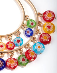 Gold Double Loop Printed Bead Earrings - link has visual effect only