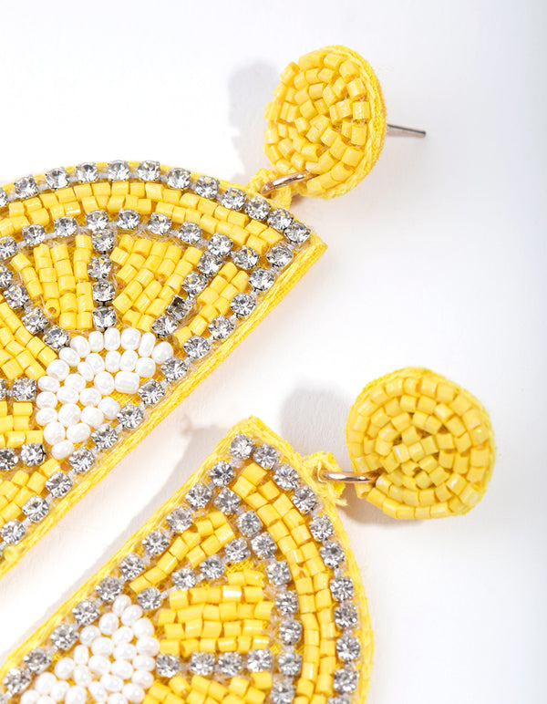 Sunshine Bright Statement Lemon Slice Earrings