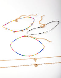 Gold Seed Bead Choker 5-Pack - link has visual effect only