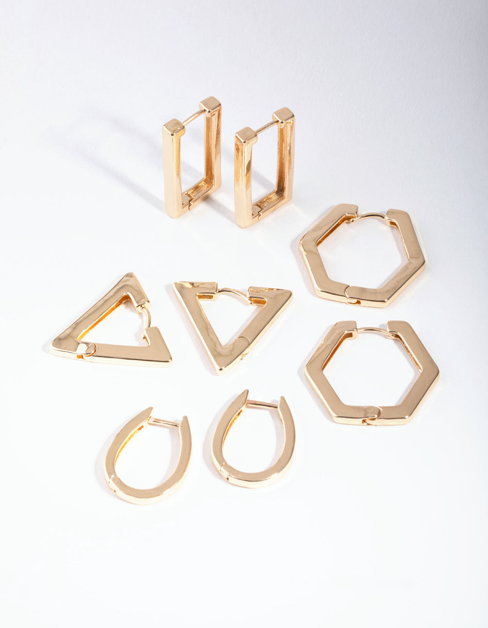 Gold Statement Geometric Earring 8-Pack