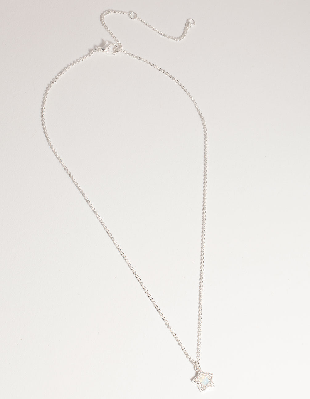 Silver Plated Diamante Star Necklace