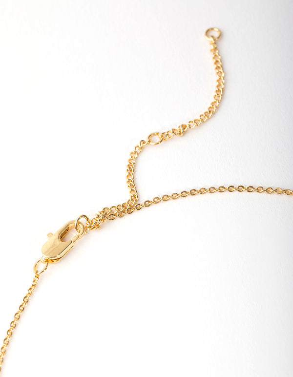 Gold Plated Semi-Precious Diamante Circle Necklace