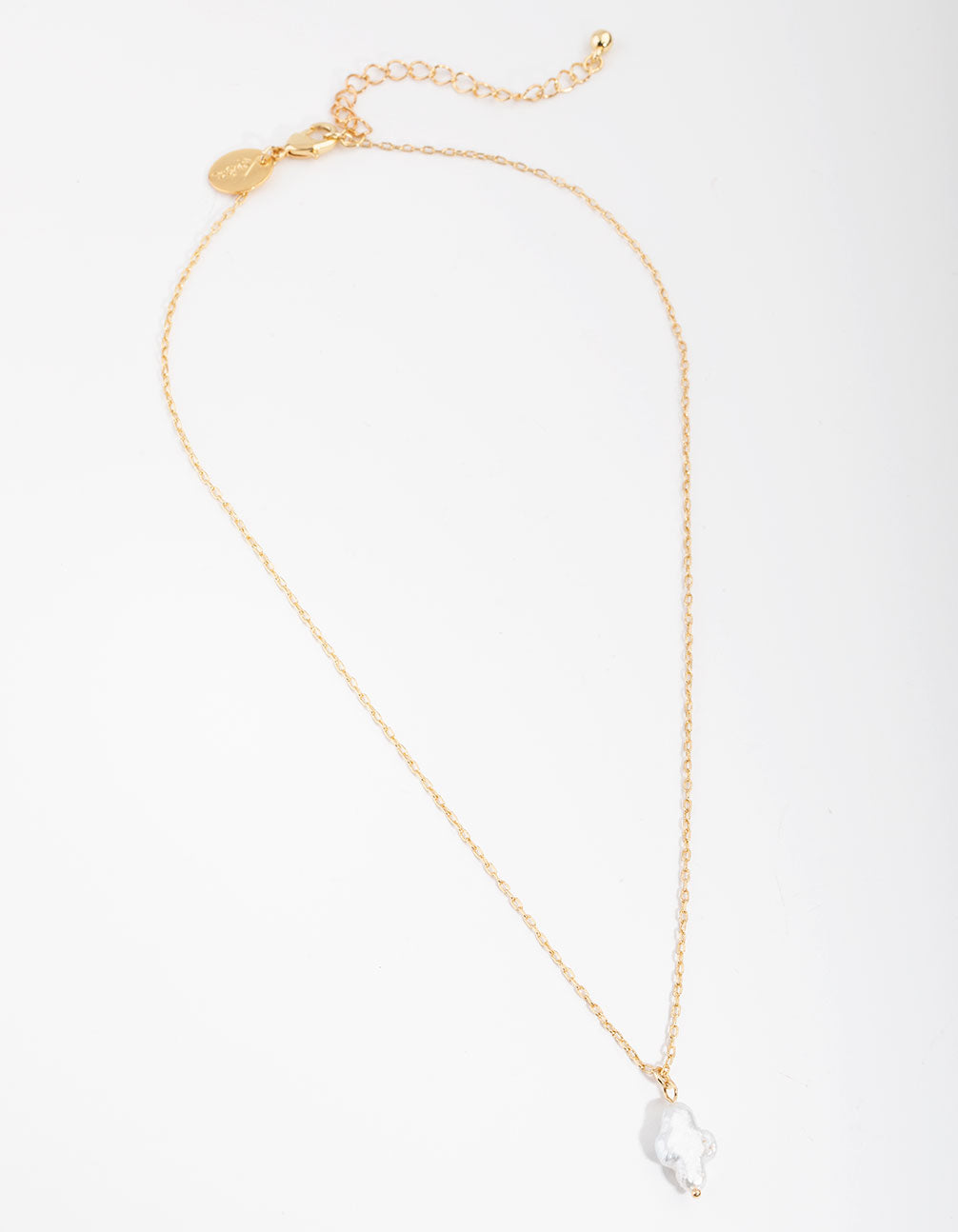 Gold Plated Freshwater Pearl Cross Necklace