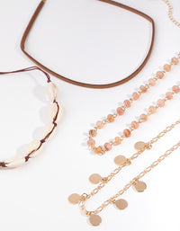 Gold Coin & Shell Choker 4-Pack - link has visual effect only