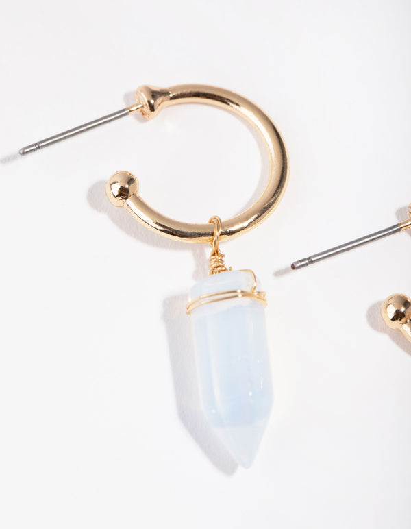 Gold Mini Shard Hoop Earrings