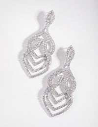 Silver Diamond Simulant Pear Shape Drop Earrings - link has visual effect only