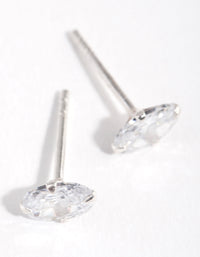 Sterling Silver  0.5ct Cubic Zirconia Oval Stud Earrings - link has visual effect only