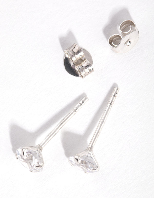 Sterling Silver 0.5ct Cubic Zirconia Stud Earrings