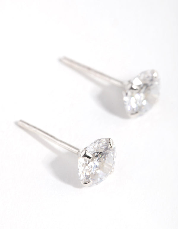 Sterling Silver 1ct Cubic Zirconia Stud Earrings