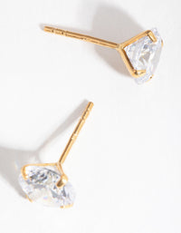 Gold 2ct Cubic Zirconia Stud Earrings - link has visual effect only