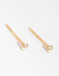 Gold Cubic Zirconia Baby Carat Stud Earrings - link has visual effect only