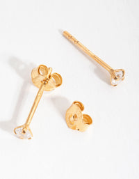 Gold Cubic Zirconia Baby Carat Stud Earrings - link has visual effect only