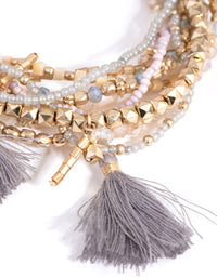 Gold Freshwater Pearl Tassel Bracelet 9-Pack - link has visual effect only