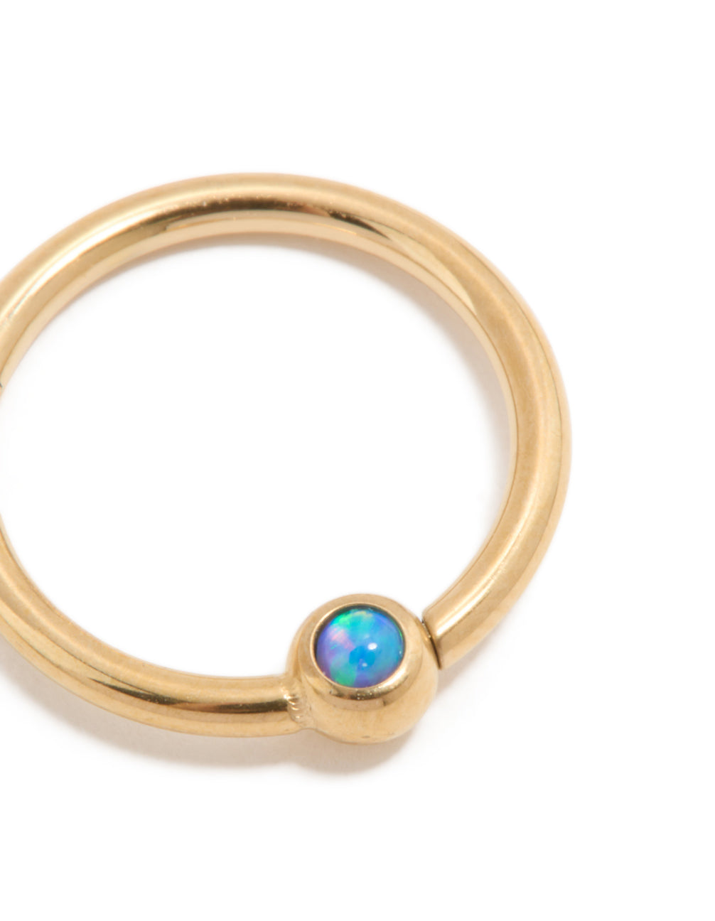 Titanium Gold Faux Opal Clicker Ring