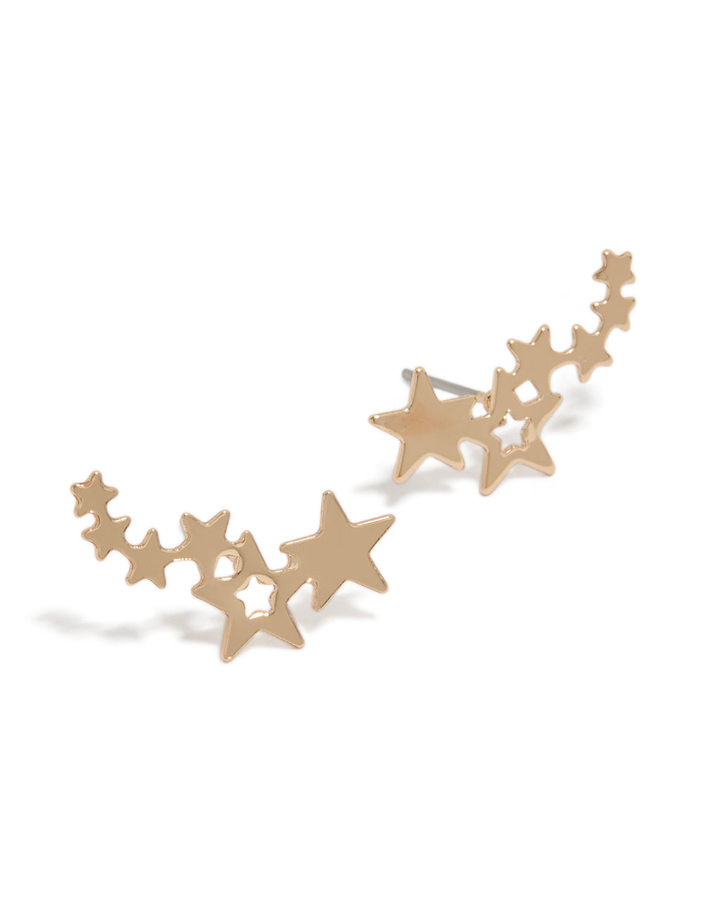Silver Star Crawler Earrings