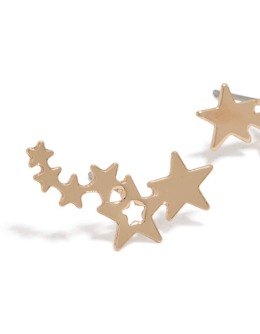 Silver Star Crawler Earrings