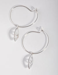Silver Evil Eye Huggie Earrings - link has visual effect only