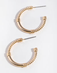 Gold Rope Hoop Earrings - link has visual effect only
