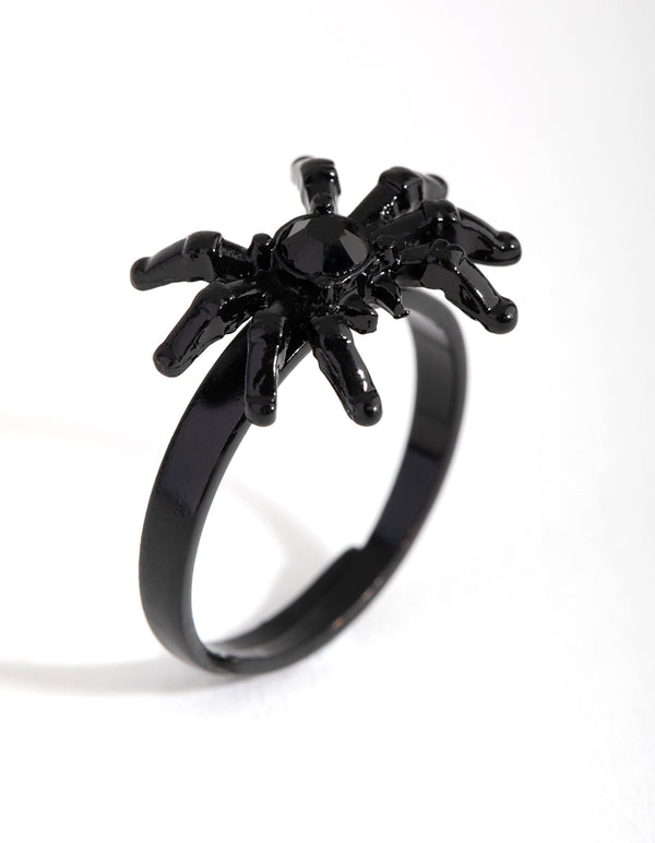 Matte Black Spider Ring