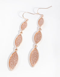 Rose Gold Glitter Oval Drop Earrings - link has visual effect only