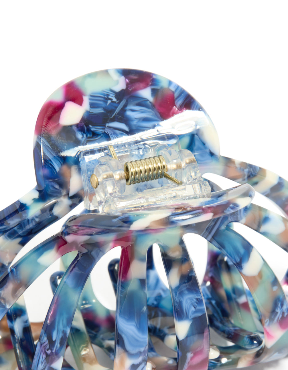 Acrylic Blue Marble Wide Claw