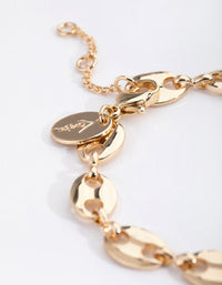 Gold Plated Circle Mariner Bracelet - link has visual effect only
