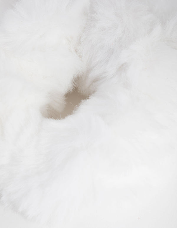 Kids Pink Faux Fur Bunny Scrunchie