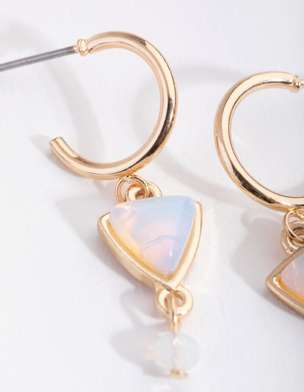Gold Triple Drop Huggie Earrings