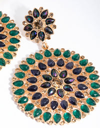 Gold Multi Flower Jewel Earrings - link has visual effect only