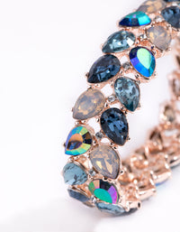 Rose Gold Navette Mix Stretch Bracelet - link has visual effect only