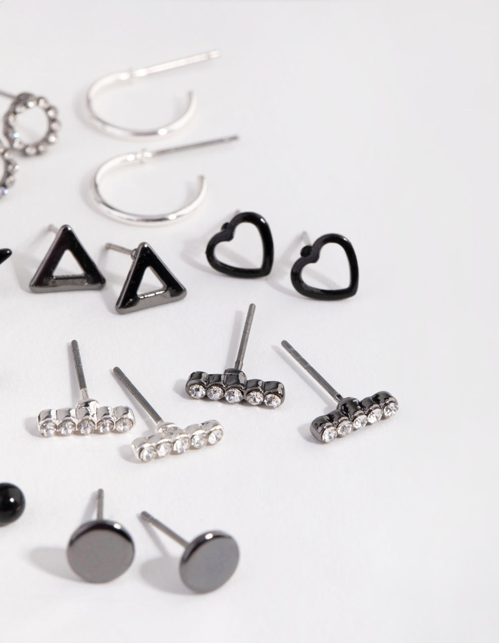 Mixed Metal Geometric Shapes Earring 12-Pack