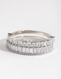 Silver Rectangle & Square Stone Pack Rings - link has visual effect only