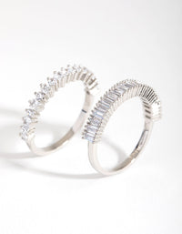 Silver Rectangle & Square Stone Pack Rings - link has visual effect only