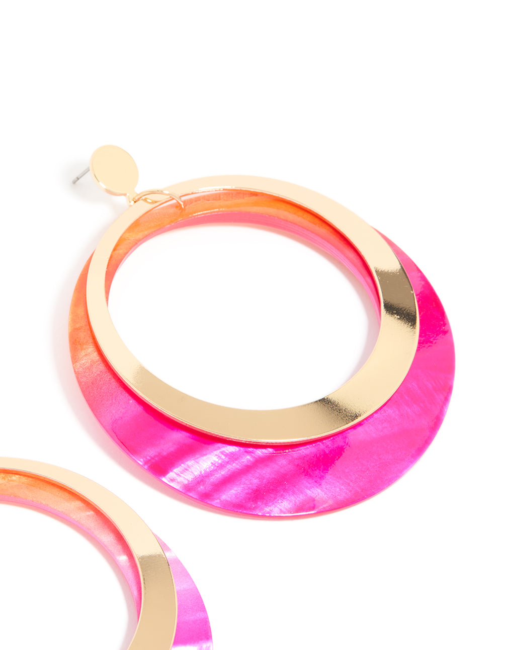 Gold Two Toned Drop Earrings