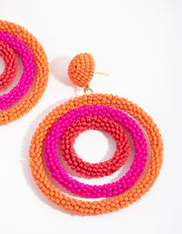 Beaded Triple Circle Drop Earrings - link has visual effect only