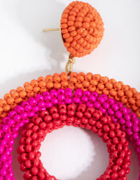 Beaded Triple Circle Drop Earrings - link has visual effect only