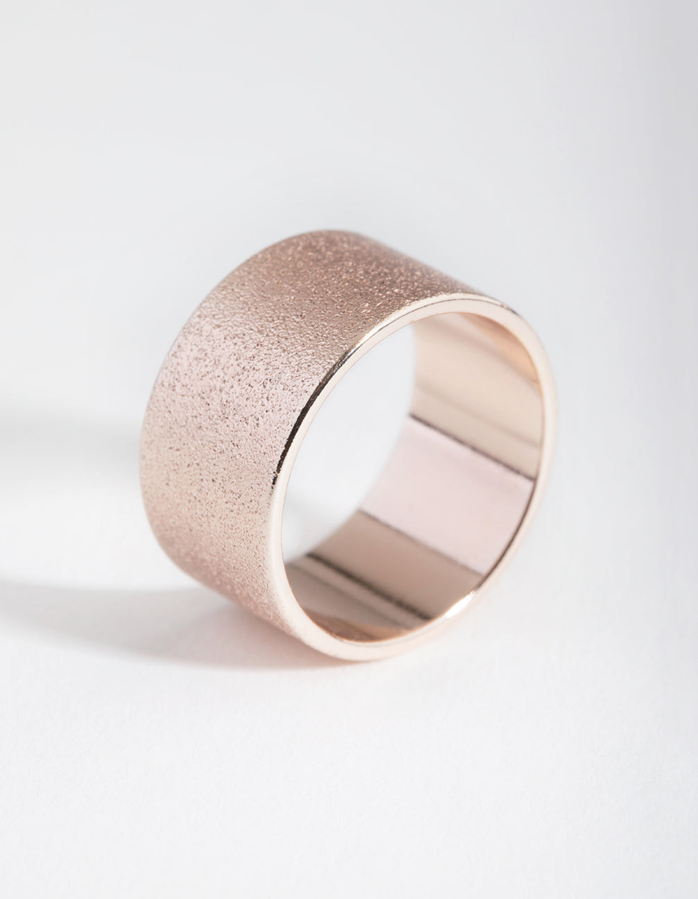 Rose Gold Textured Wide Band Ring
