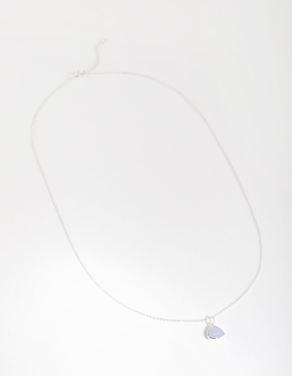 Sterling Silver Blue Lace Agate Facet Necklace